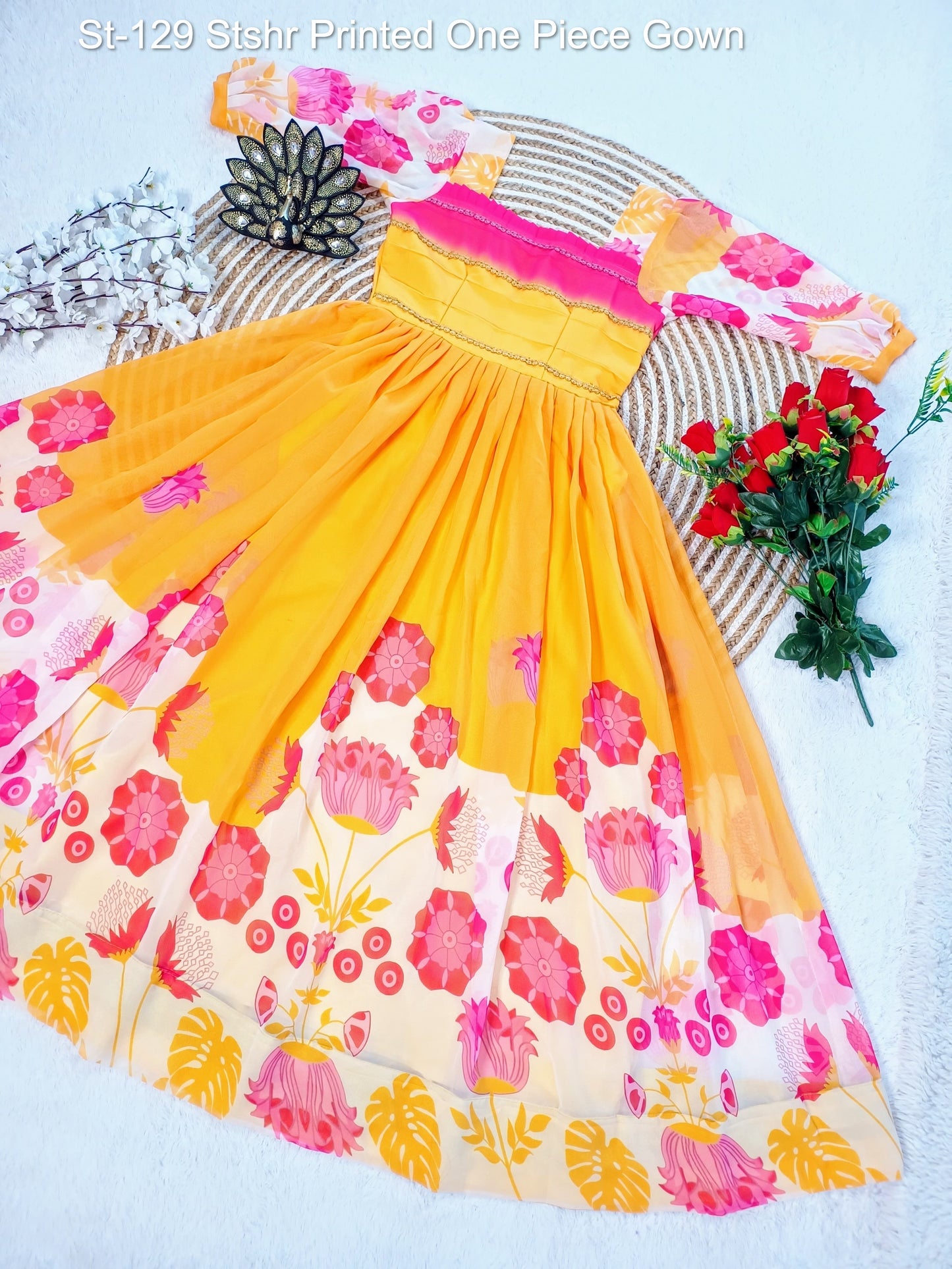 St-129 Stshr Printed One Piece Gown