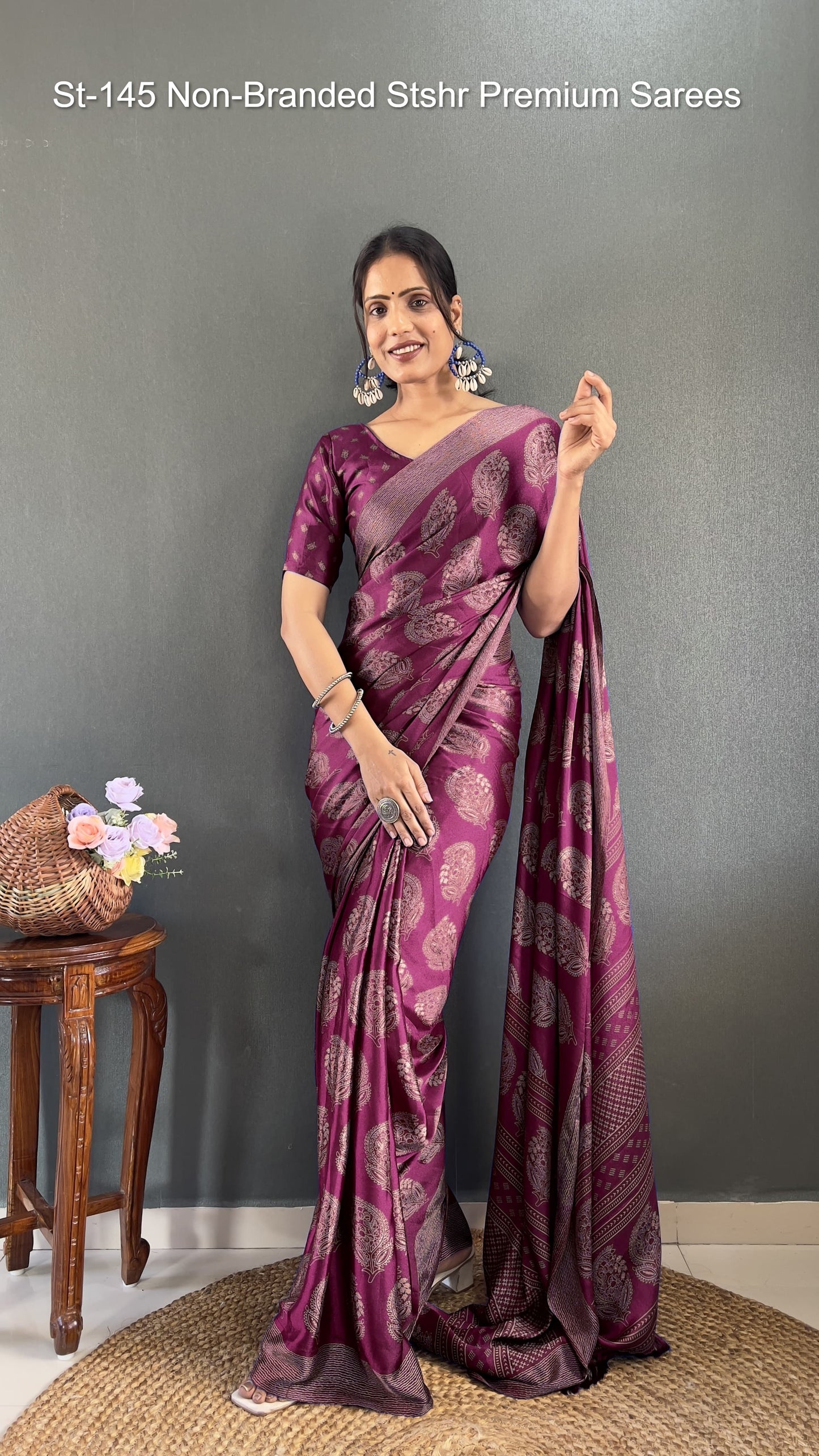 St-145 Non-Branded Stshr Premium Sarees