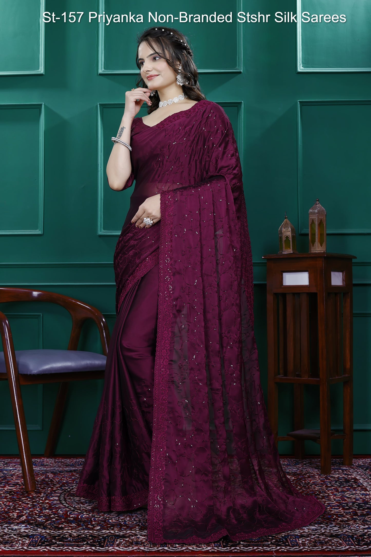 St-157 Priyanka Non-Branded Stshr Silk Sarees