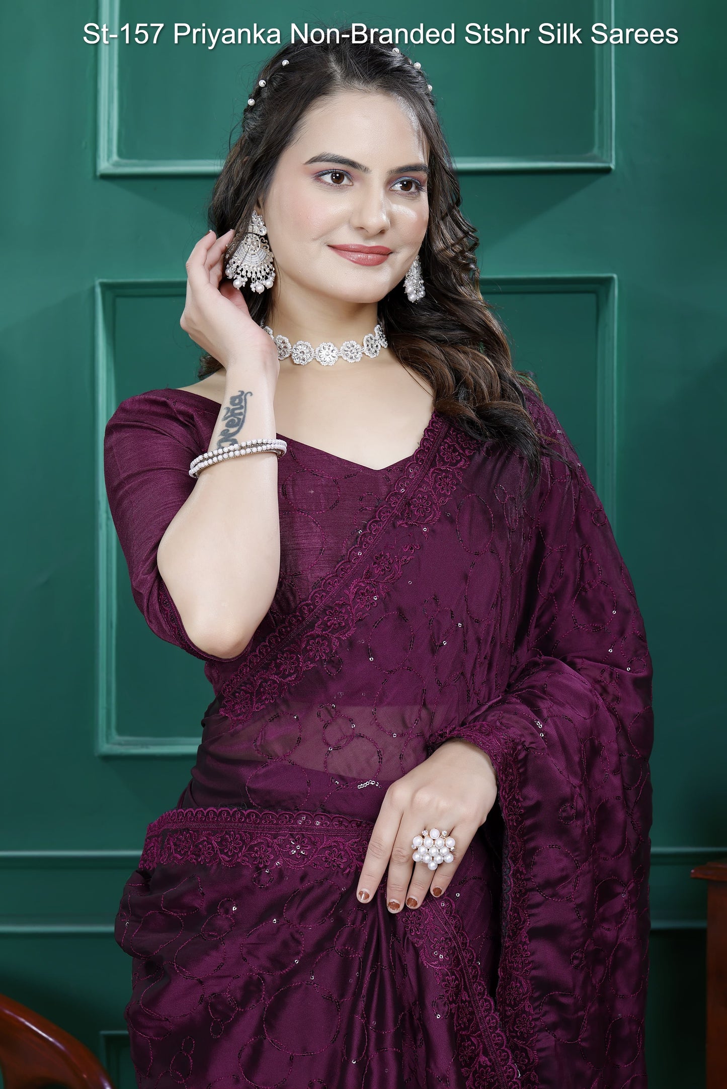 St-157 Priyanka Non-Branded Stshr Silk Sarees