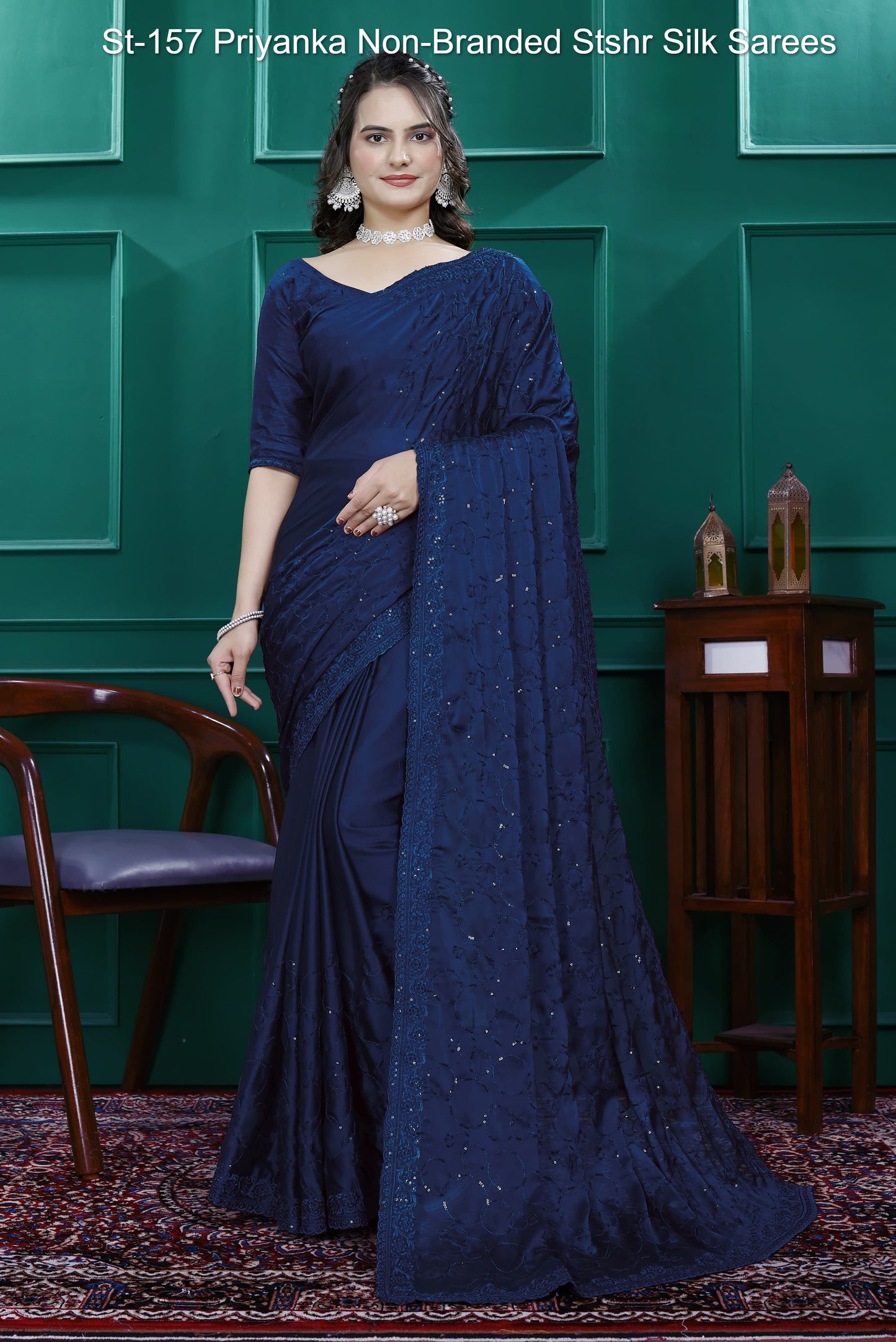 St-157 Priyanka Non-Branded Stshr Silk Sarees