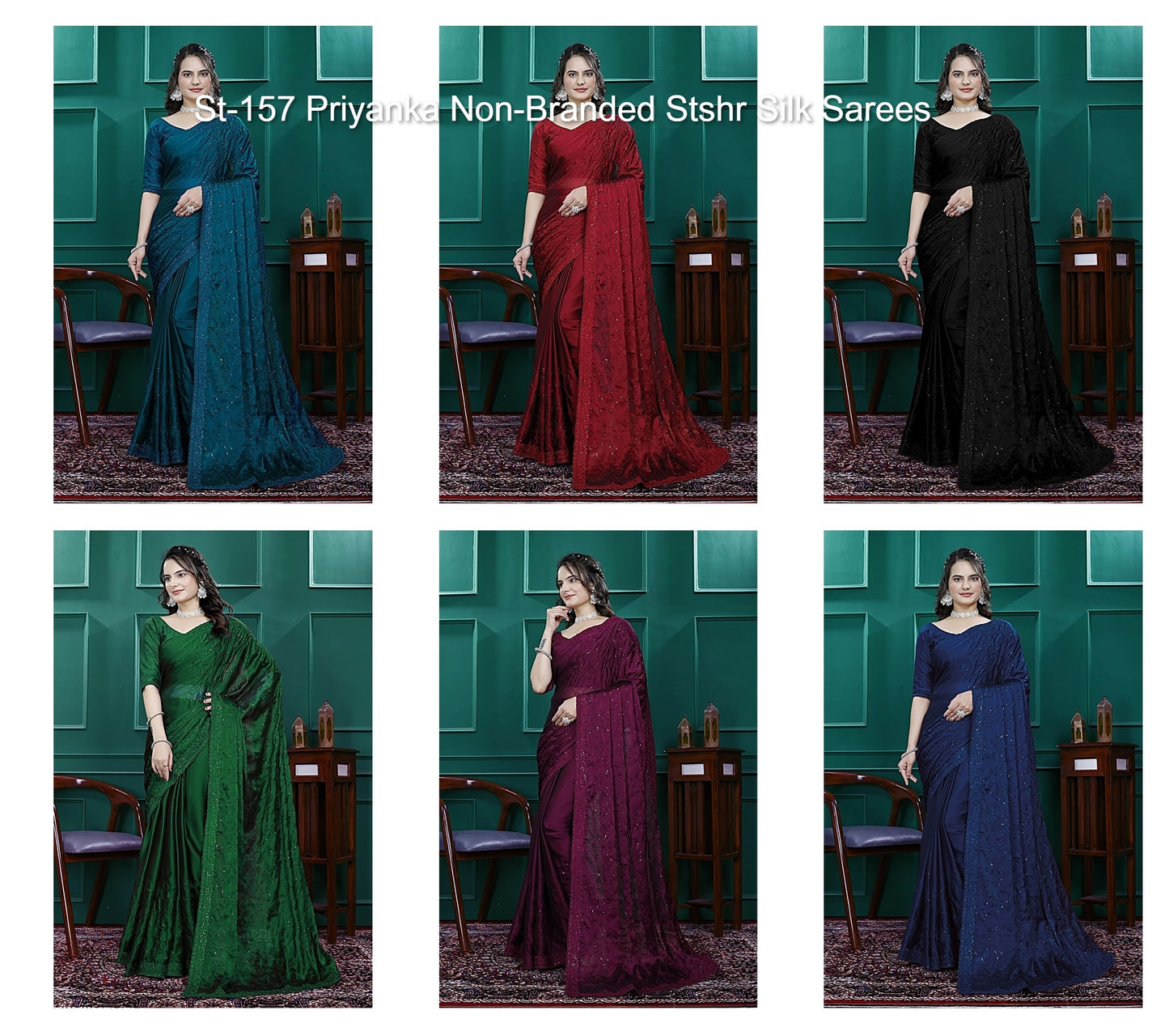 St-157 Priyanka Non-Branded Stshr Silk Sarees