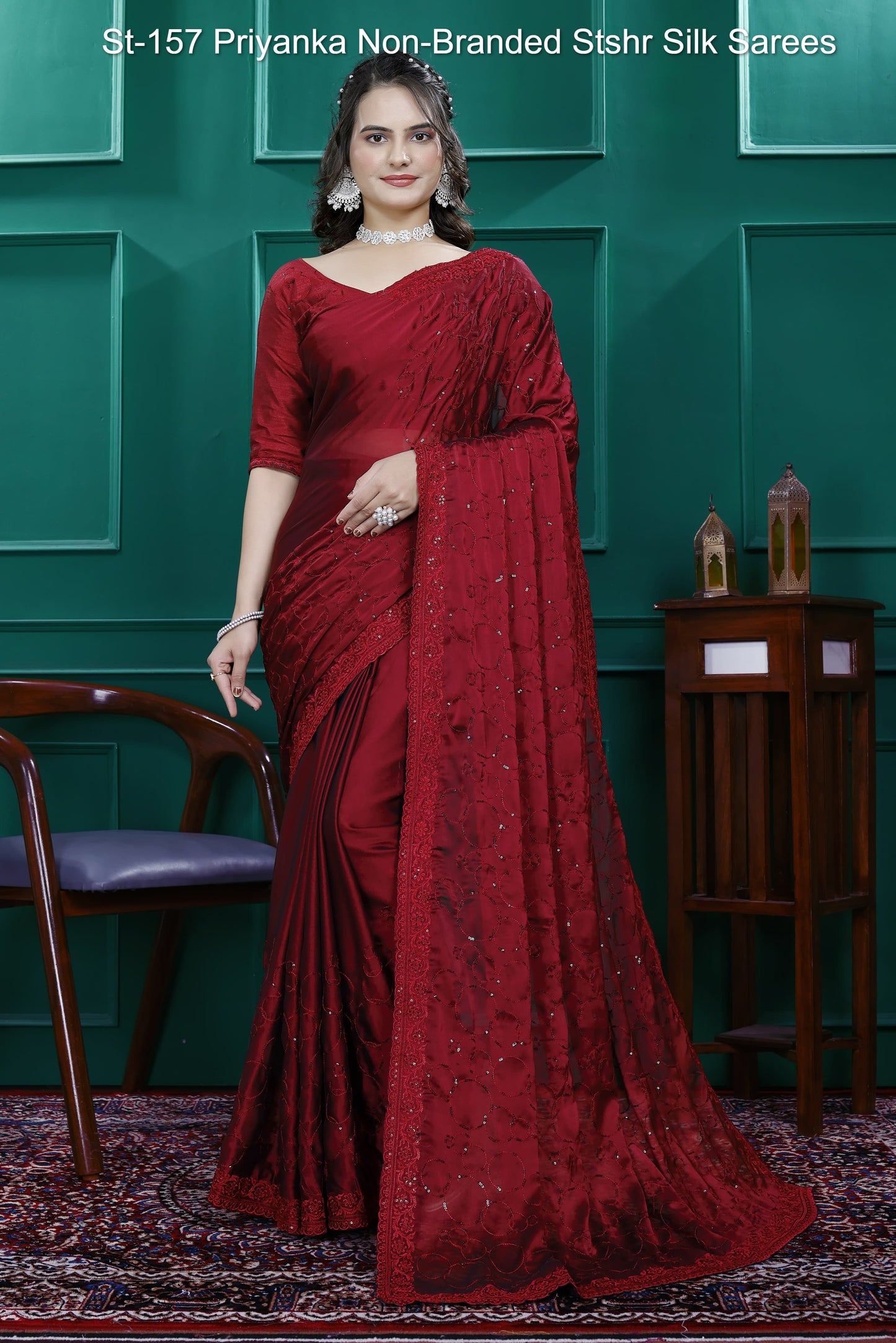 St-157 Priyanka Non-Branded Stshr Silk Sarees