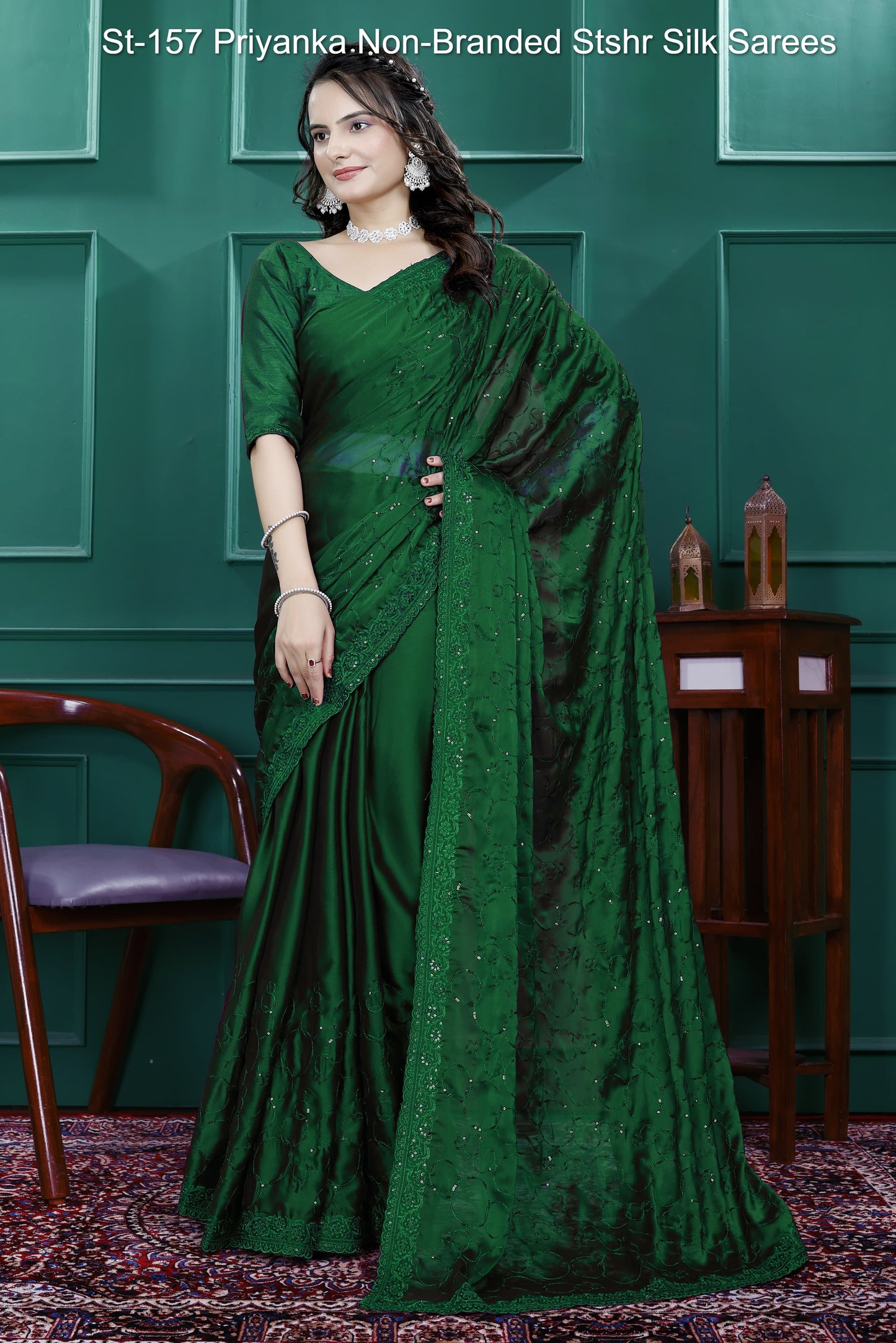 St-157 Priyanka Non-Branded Stshr Silk Sarees