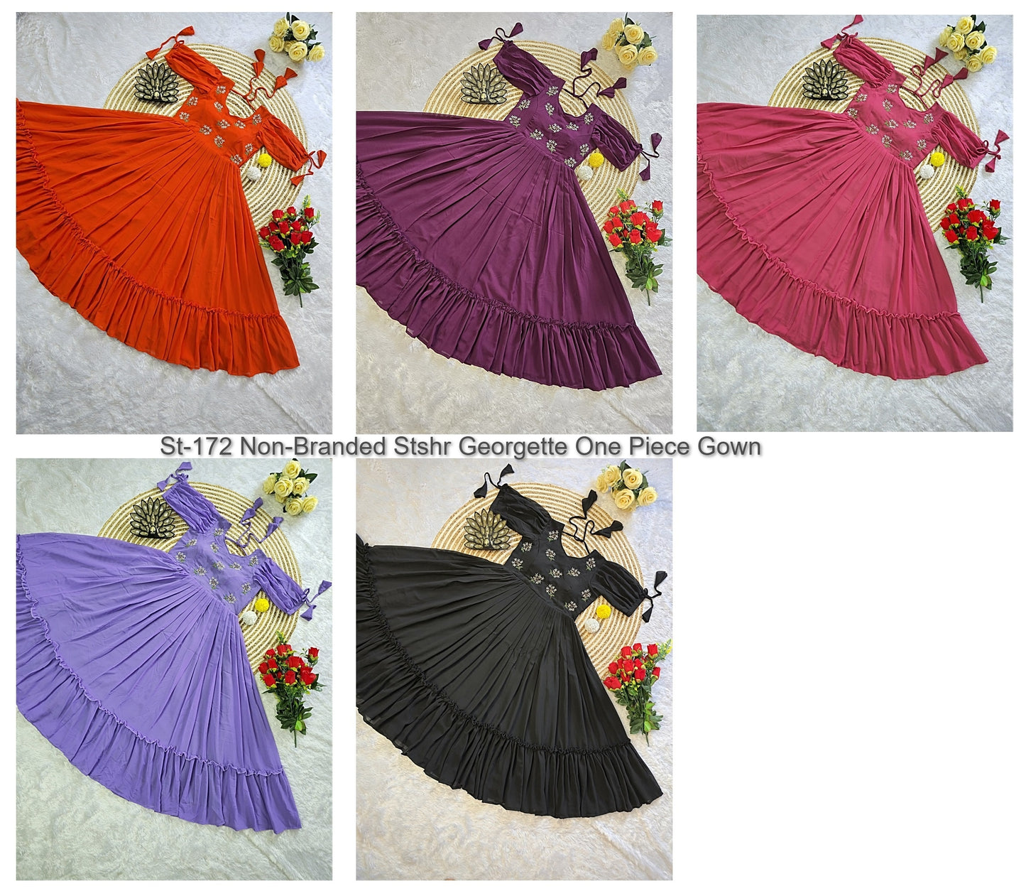 St-172 Non-Branded Stshr Georgette One Piece Gown