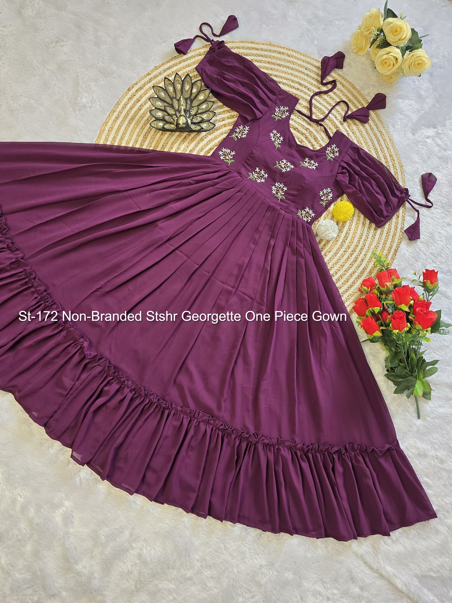 St-172 Non-Branded Stshr Georgette One Piece Gown