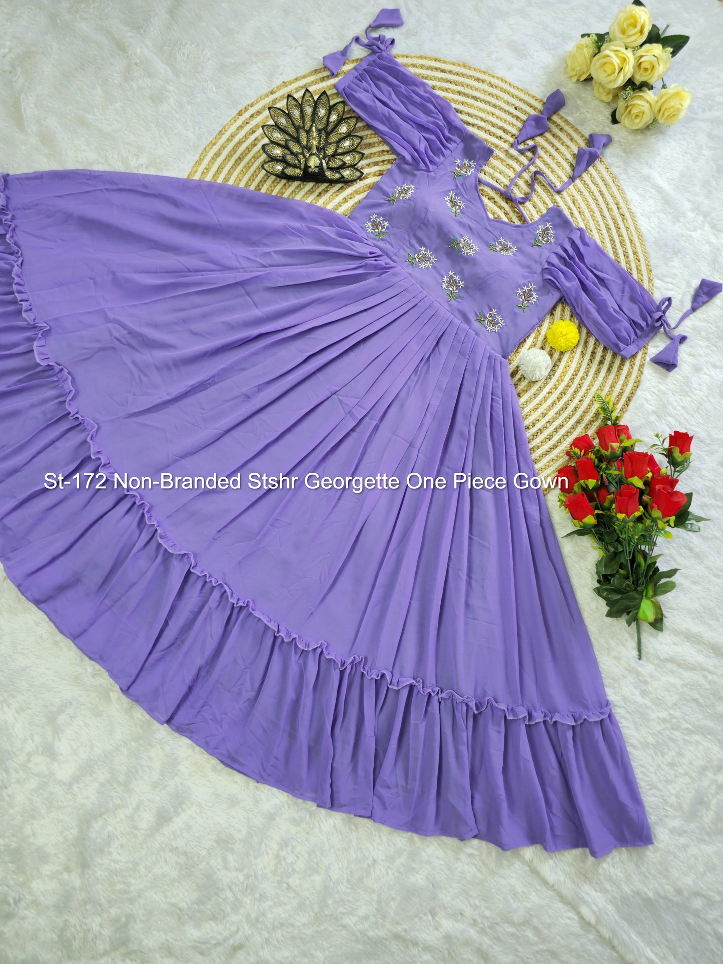 St-172 Non-Branded Stshr Georgette One Piece Gown