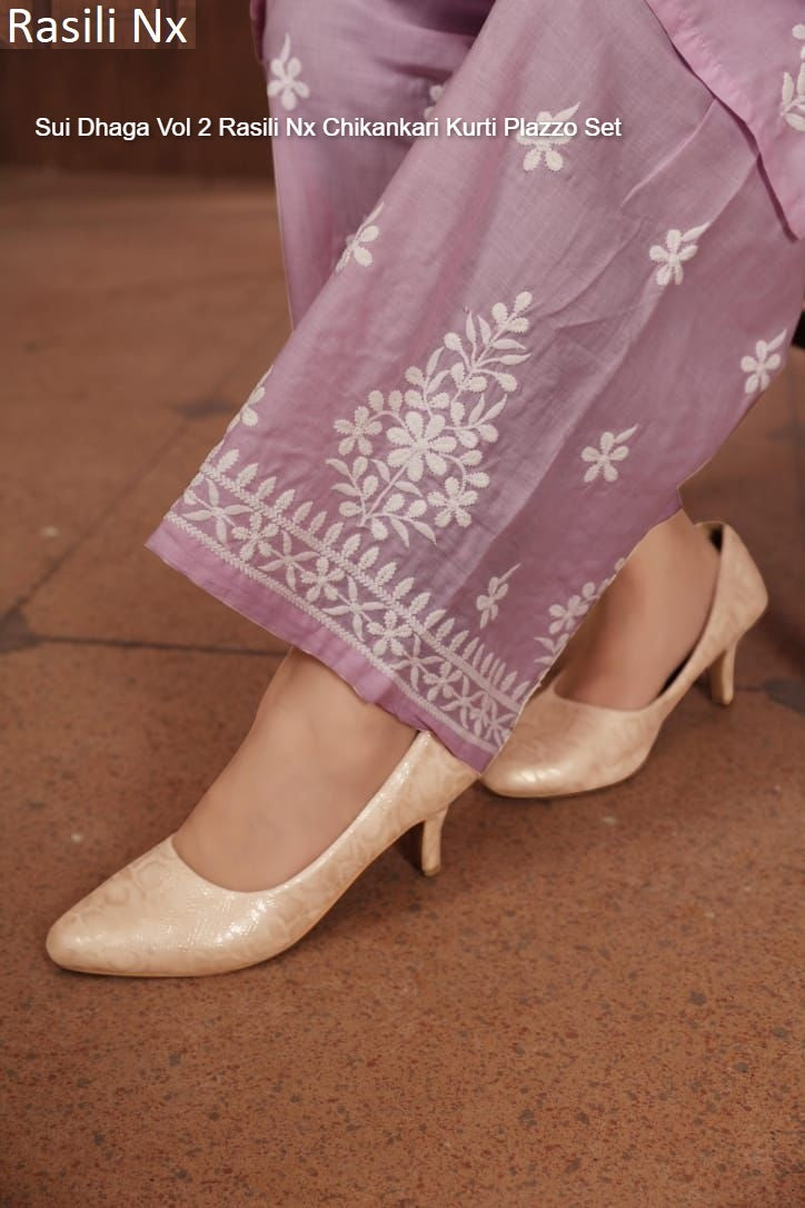 Sui Dhaga Vol 2 Purple Rasili Nx Chikankari Kurti Plazzo Set
