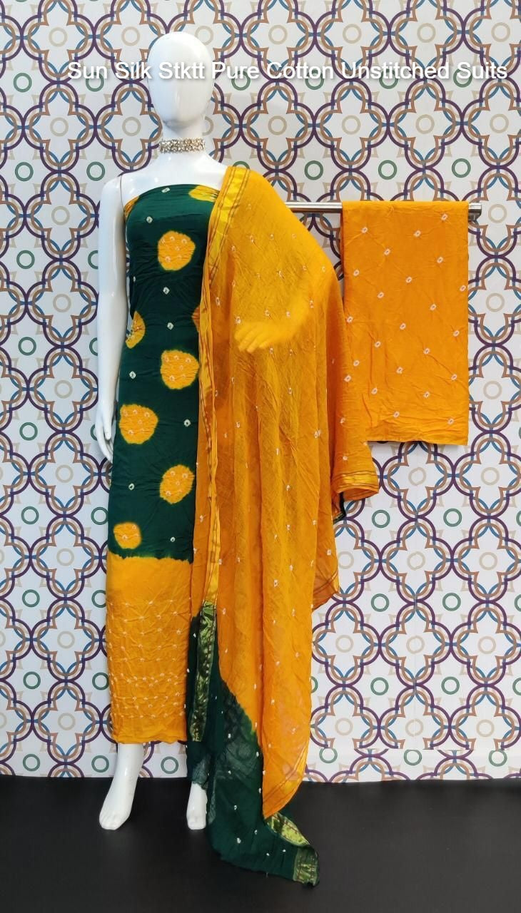 Sun Silk Stktt Pure Cotton Unstitched Suits