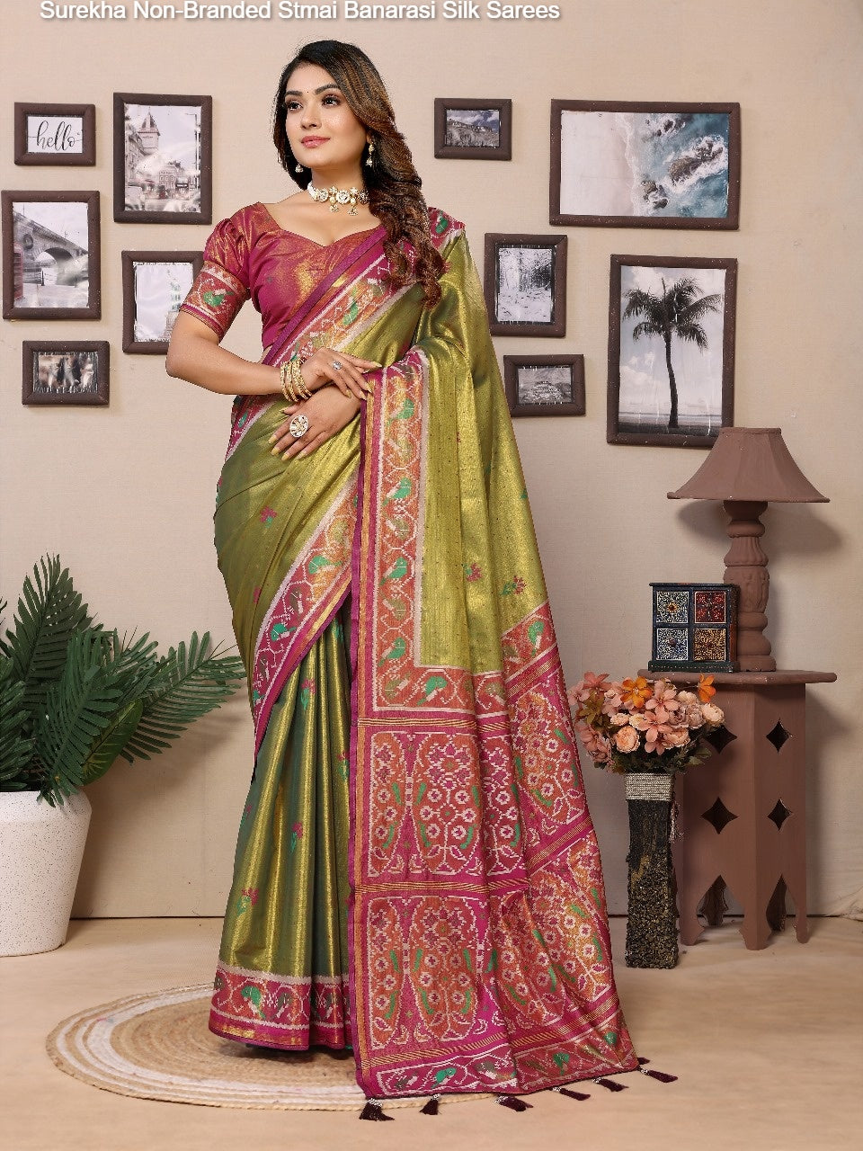 Surekha Non-Branded Stmai Banarasi Silk Sarees