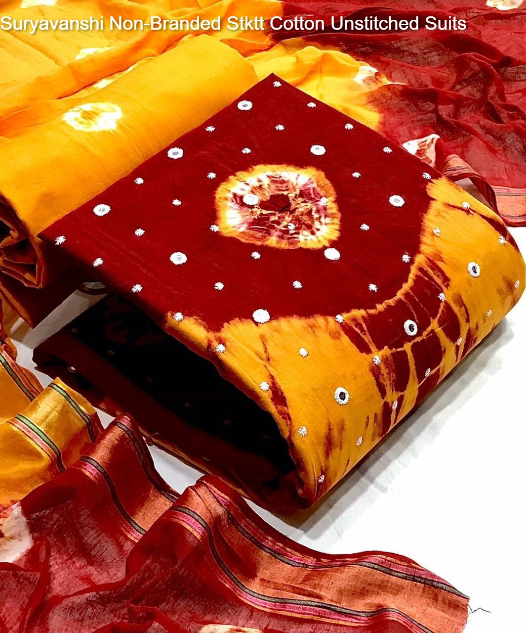 Suryavanshi Non-Branded Stktt Cotton Unstitched Suits