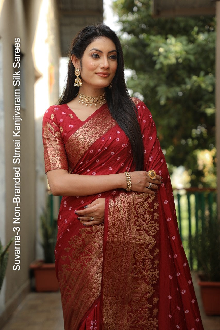 Suvarna-3 Non-Branded Stmai Kanjivaram Silk Sarees