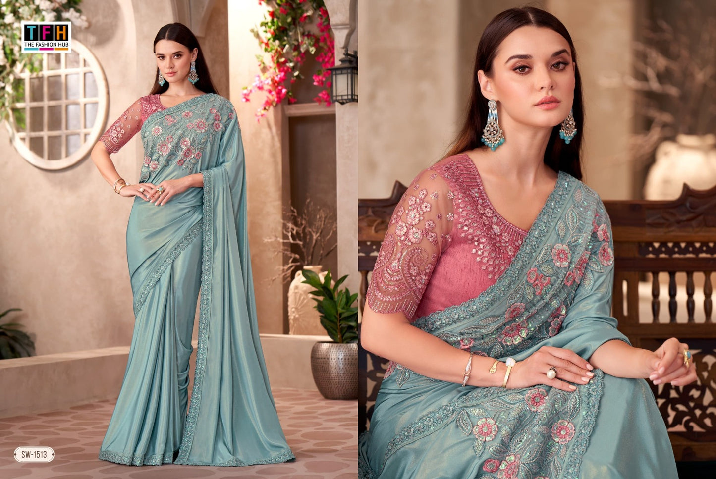 Sw-1513 Sandalwood Vol-15 Tfh Silk Sarees