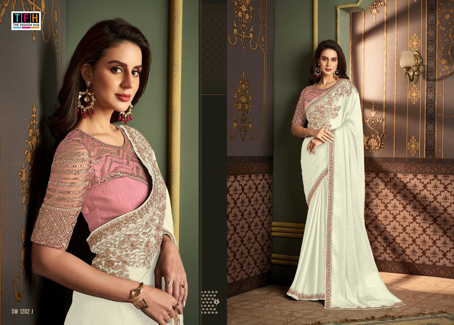 Sw 1202J Sandalwood 1202 Colour’S Tfh Silk Sarees