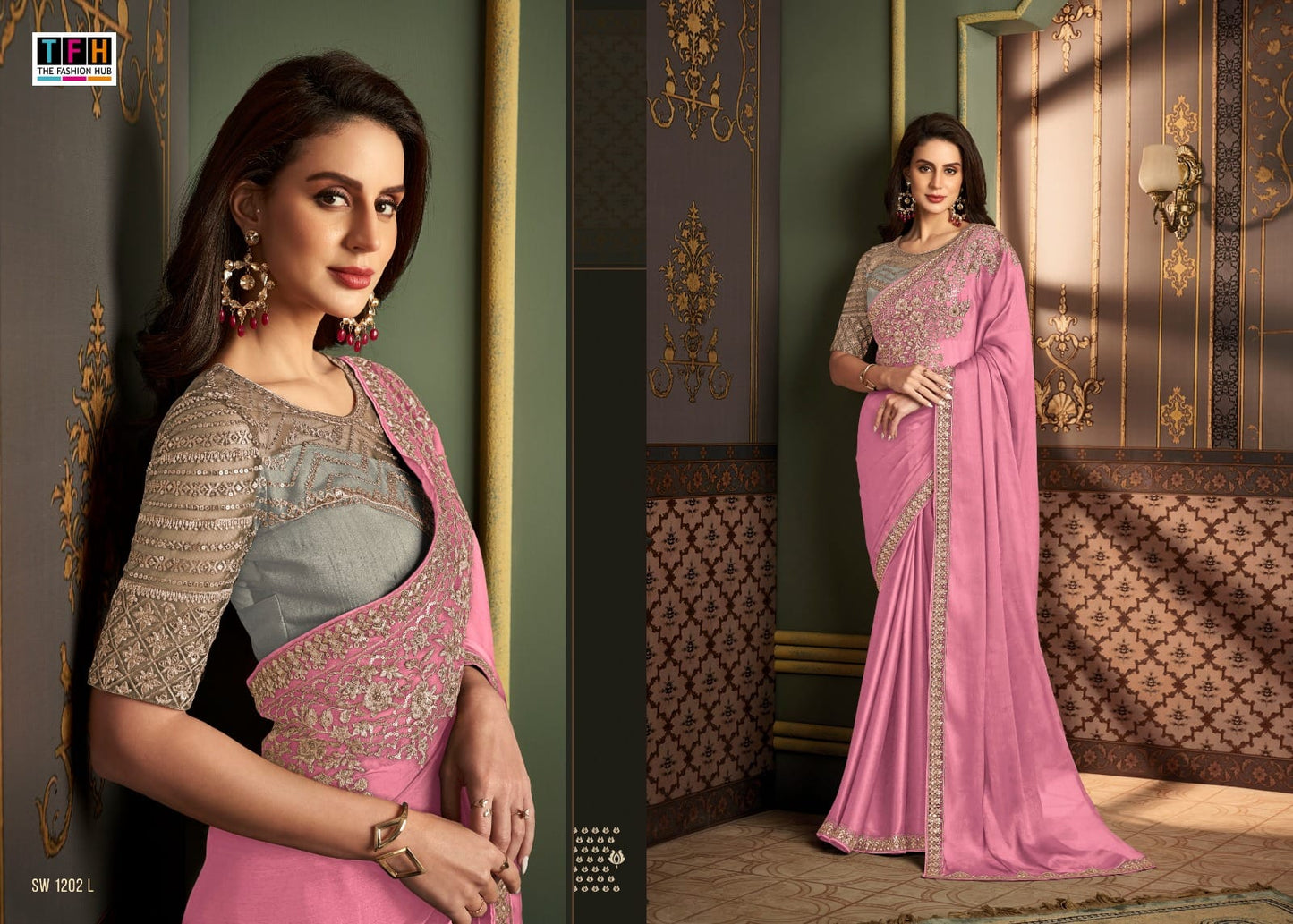 Sw 1202L Sandalwood 1202 Colour’S Tfh Silk Sarees