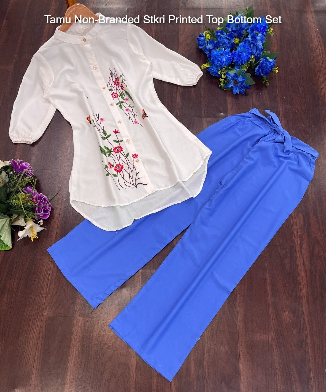 Tamu Non-Branded Stkri Printed Top Bottom Set