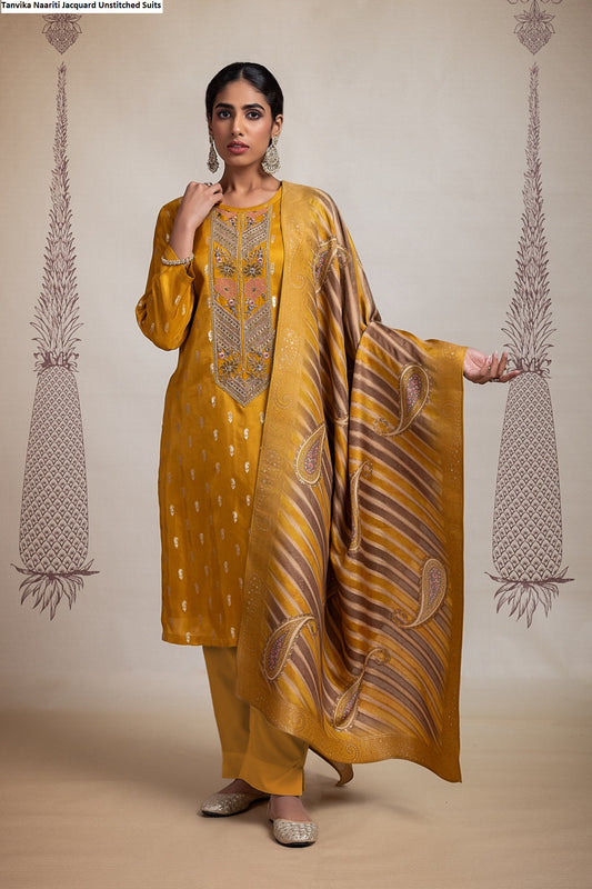 Tanvika Naariti Jacquard Unstitched Suits