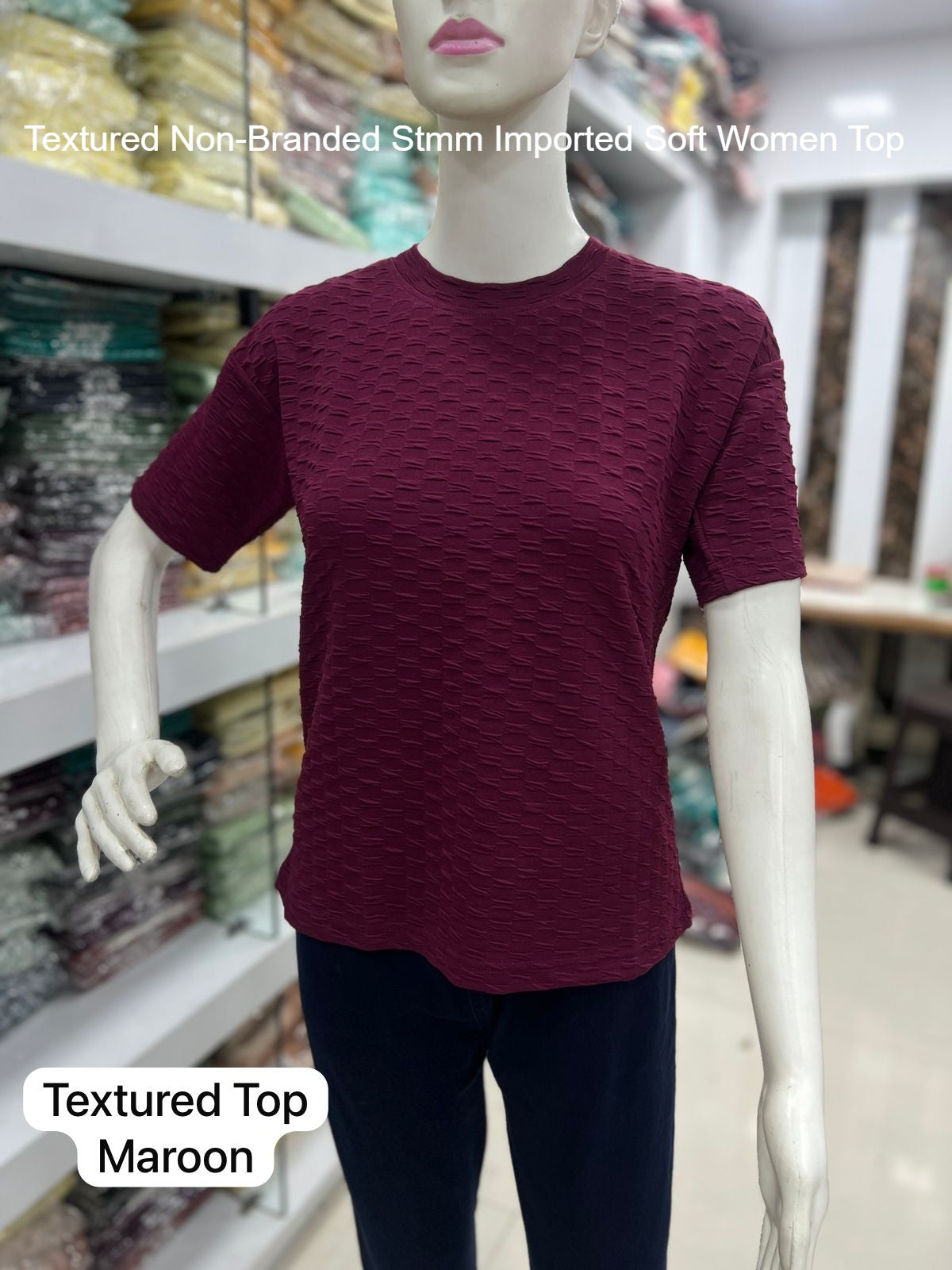 Textured Non-Branded Stmm Imported Soft Women Top