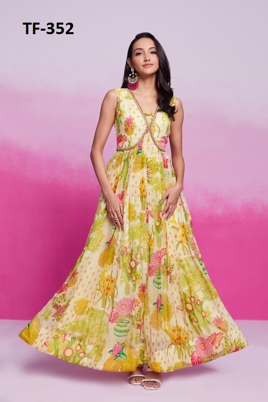 Tf-352 Summer Collection 8 Arya Printed One Piece Gown