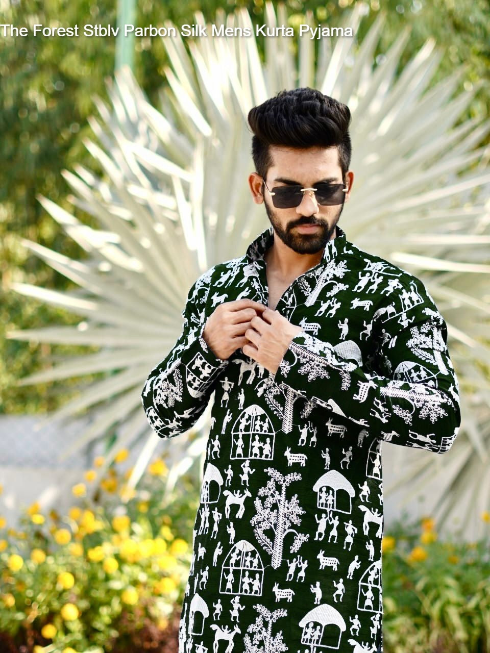 The Forest Stblv Parbon Silk Mens Kurta Pyjama