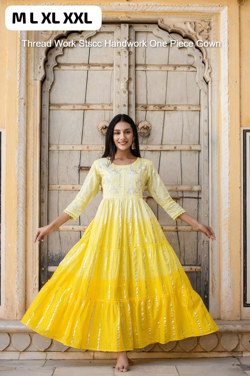 Thread Work Stscc Handwork One Piece Gown