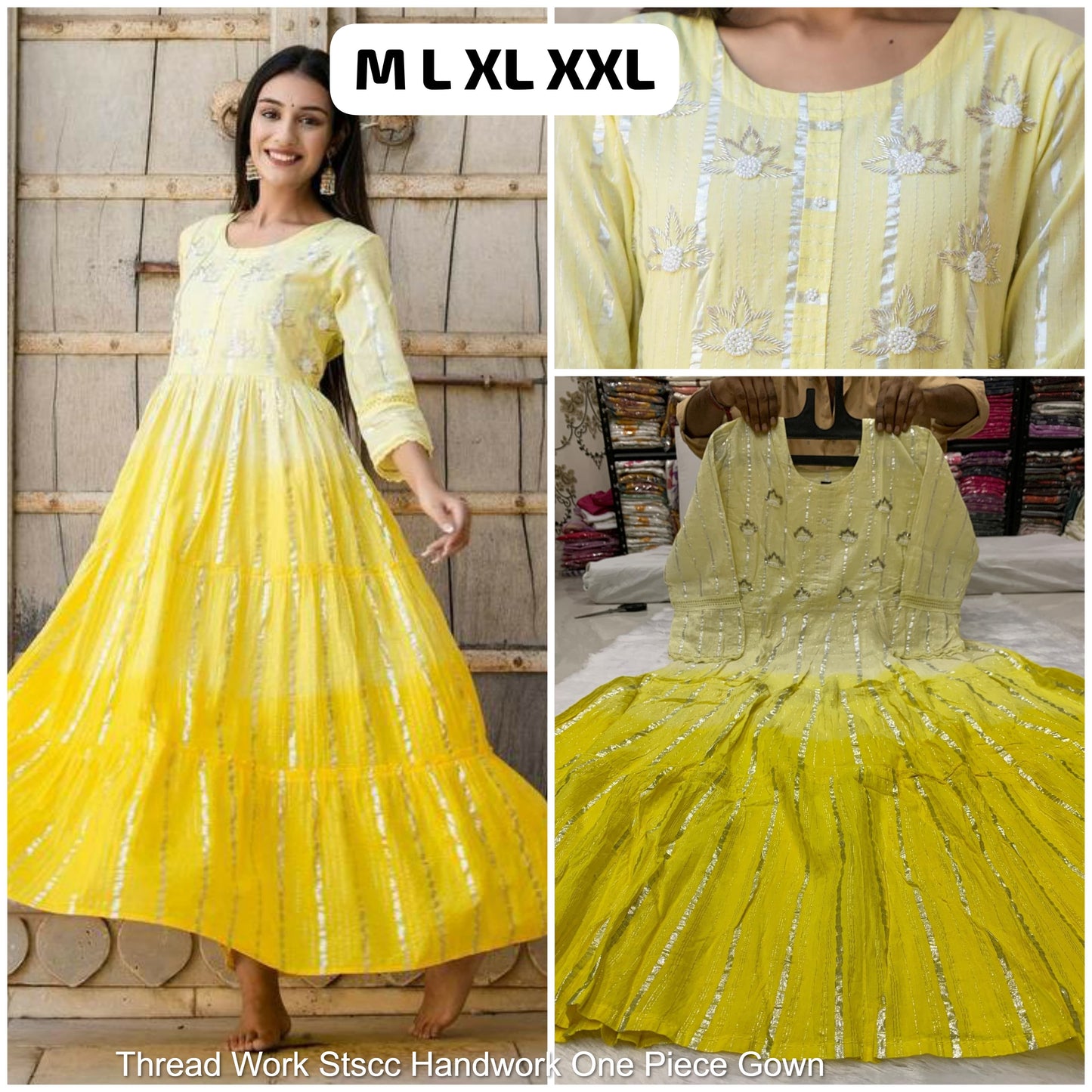 Thread Work Stscc Handwork One Piece Gown