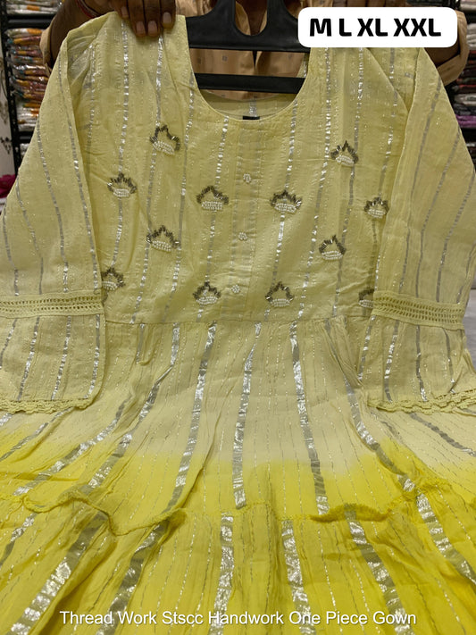 Thread Work Stscc Handwork One Piece Gown