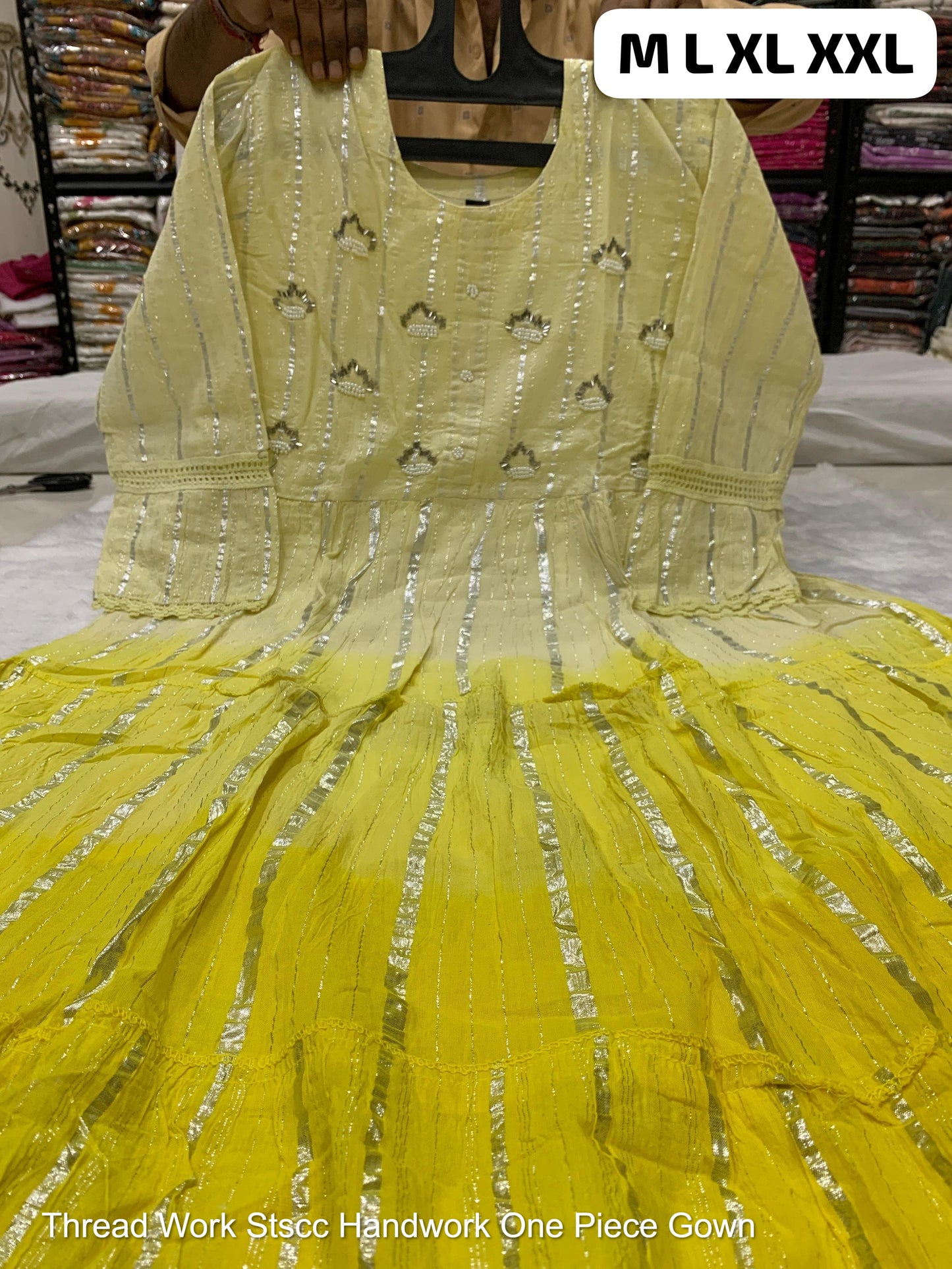 Thread Work Stscc Handwork One Piece Gown