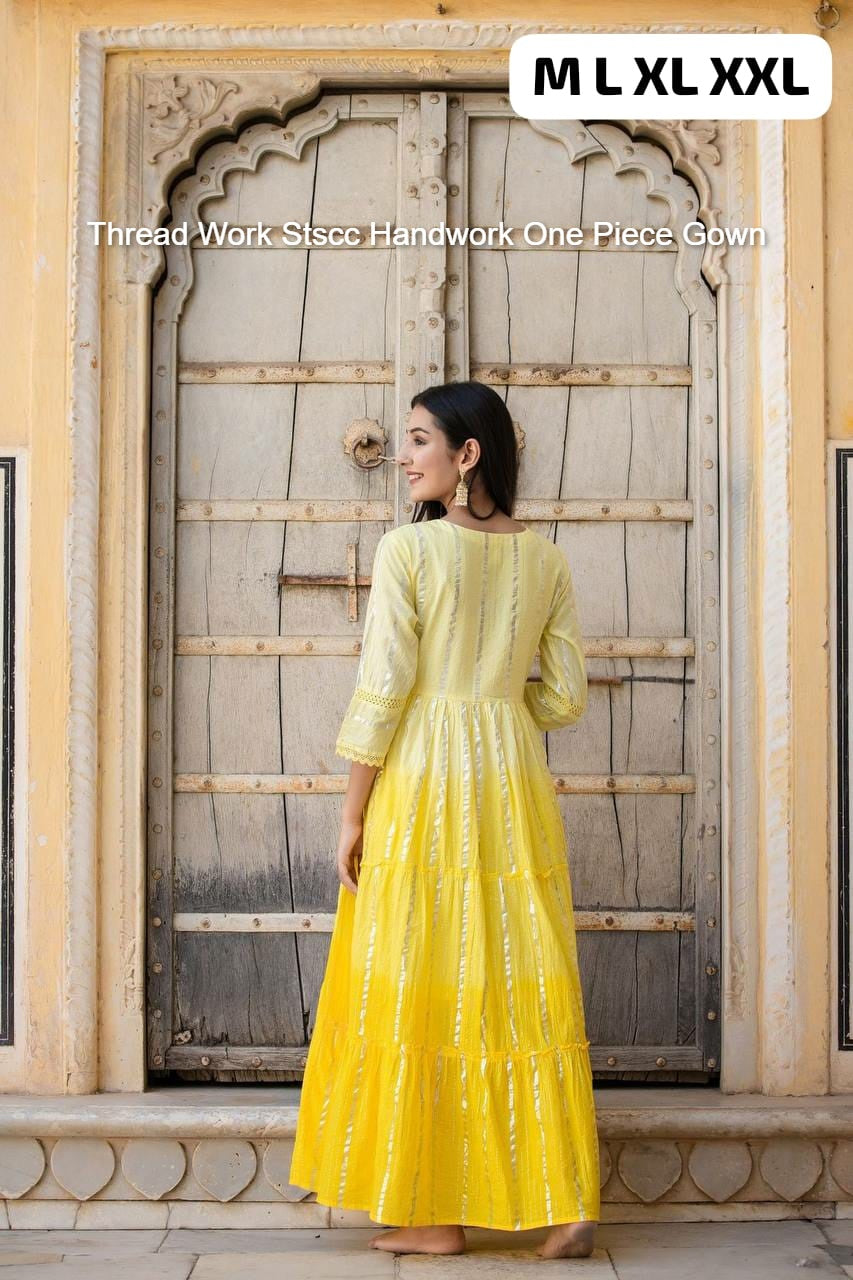 Thread Work Stscc Handwork One Piece Gown