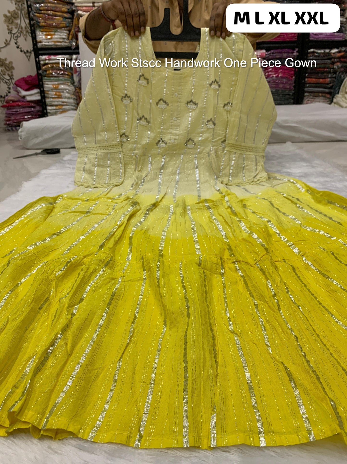 Thread Work Stscc Handwork One Piece Gown