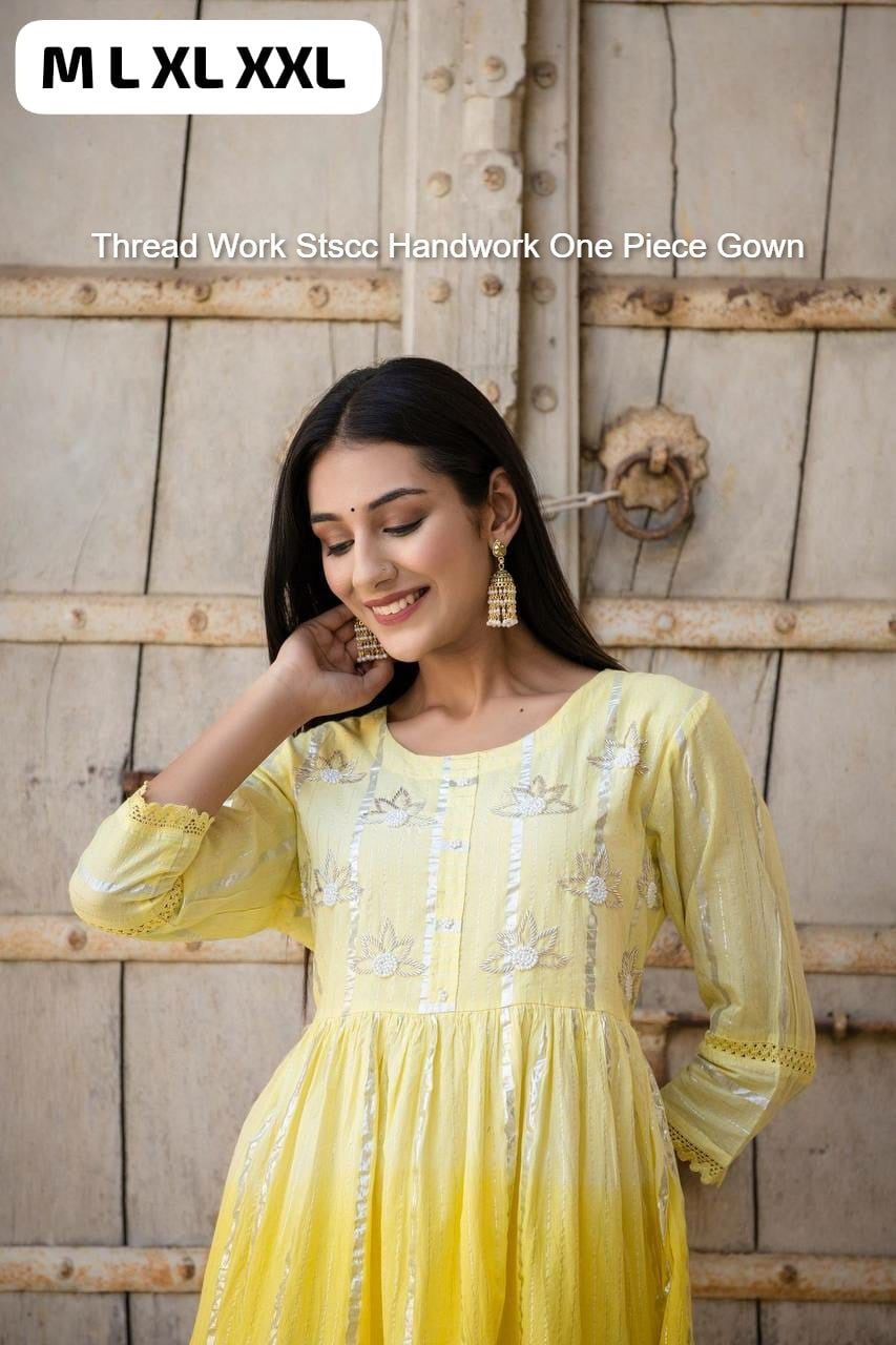 Thread Work Stscc Handwork One Piece Gown