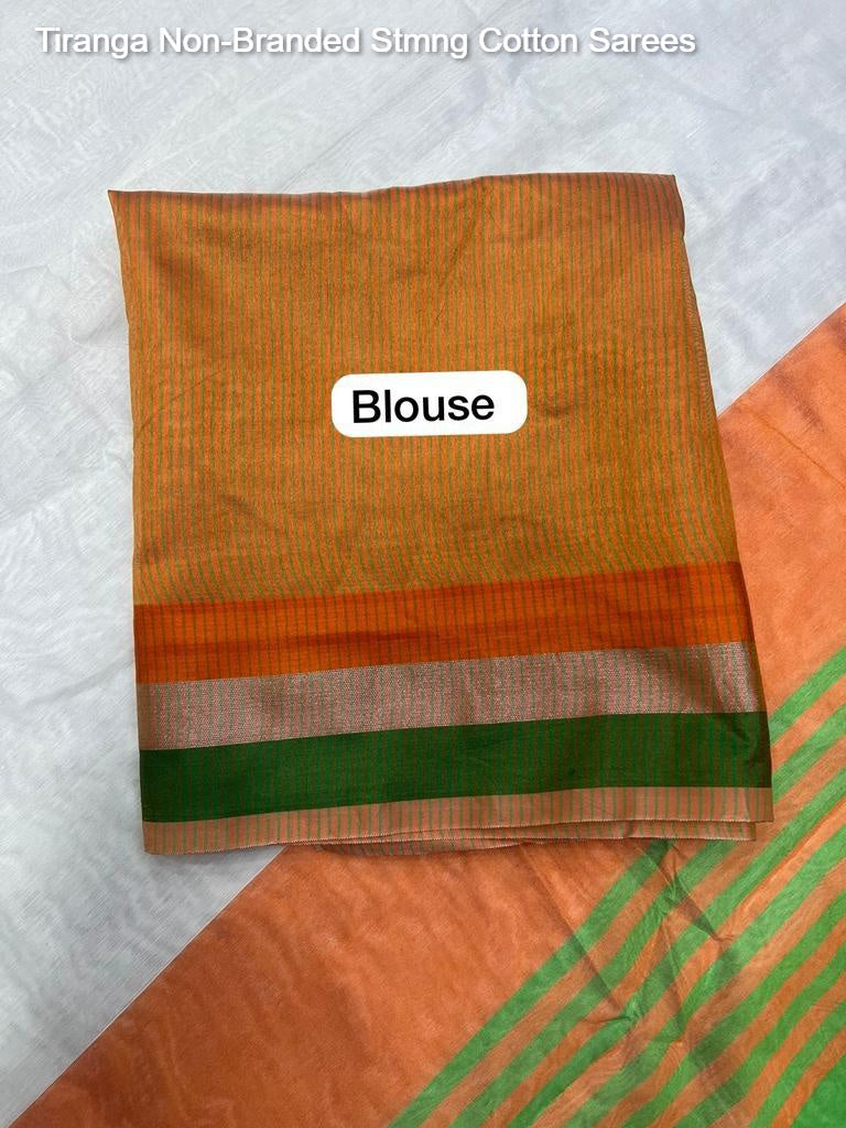 Tiranga Non-Branded Stmng Cotton Sarees
