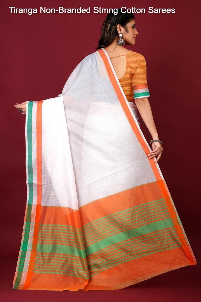 Tiranga Non-Branded Stmng Cotton Sarees