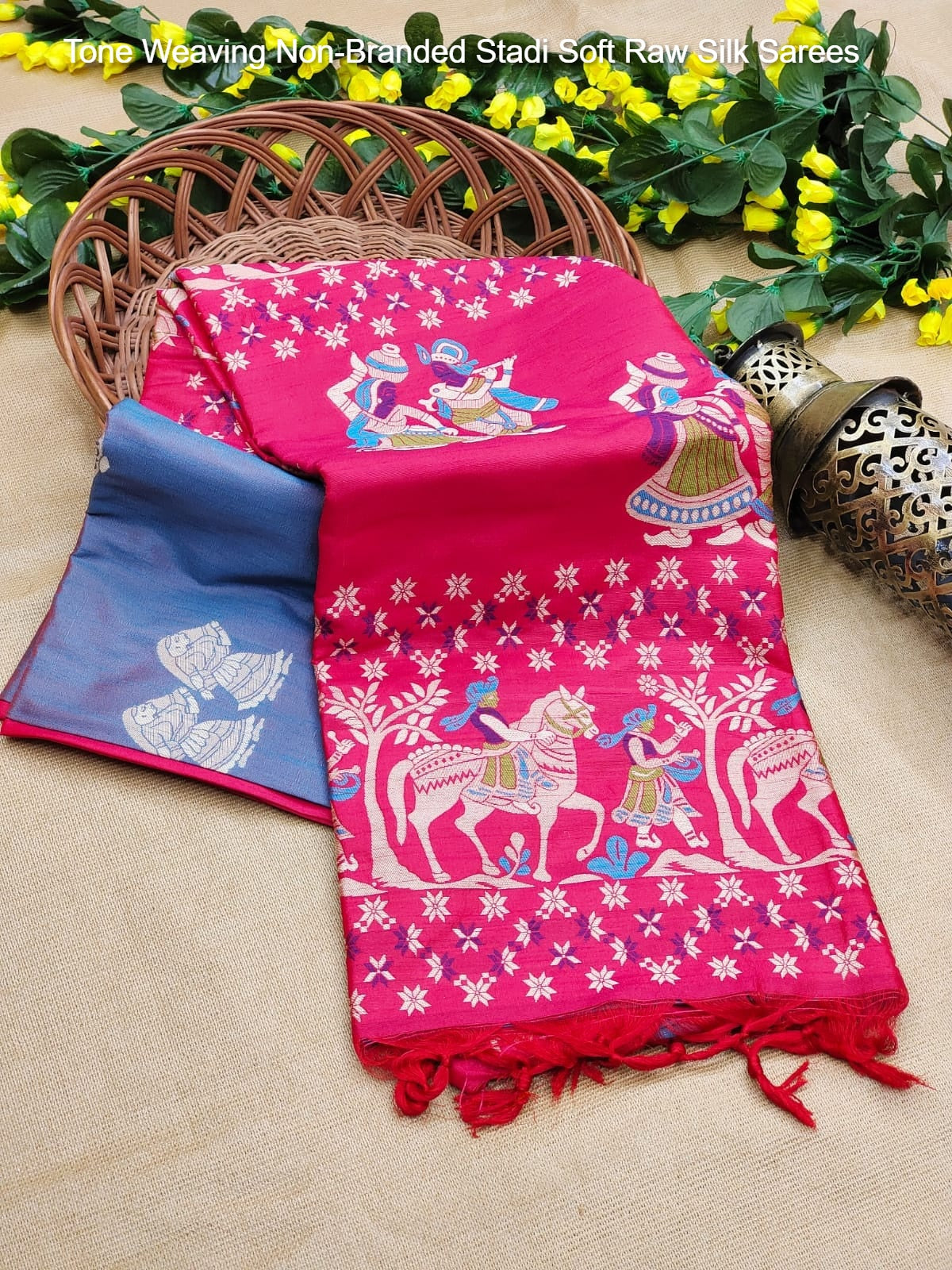 Tone Weaving Non-Branded Stadi Soft Raw Silk Sarees