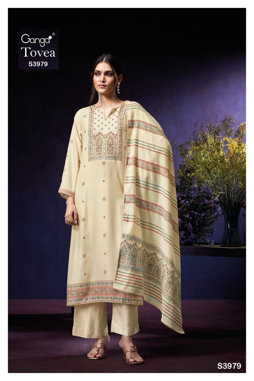 Tovea S3979 Ganga Premium Pure Pashmina Suits