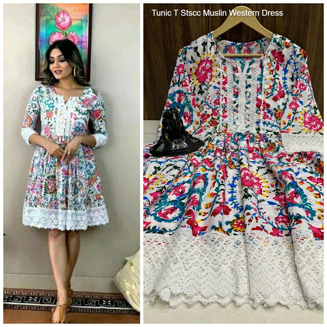 Tunic T Stscc Muslin Western Dress