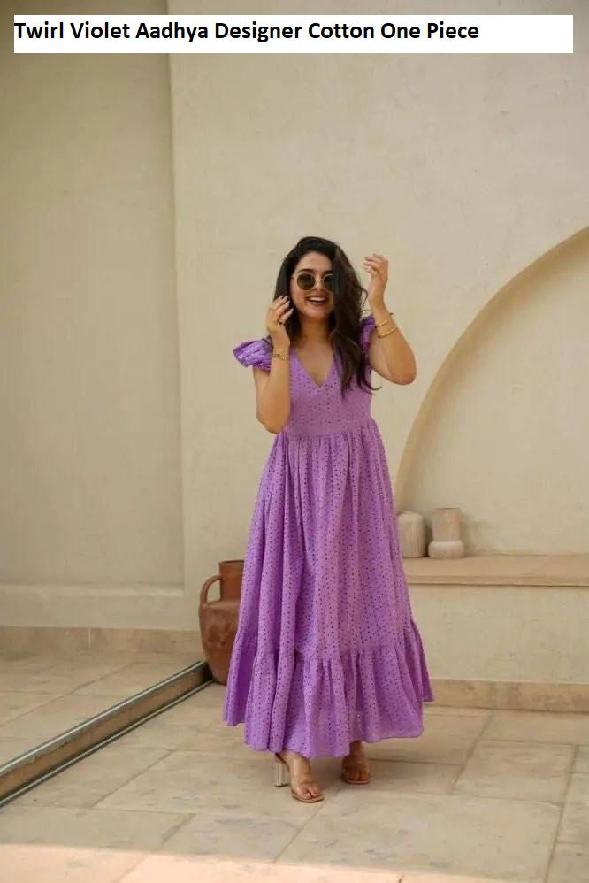 Twirl Violet Aadhya Designer Cotton One Piece