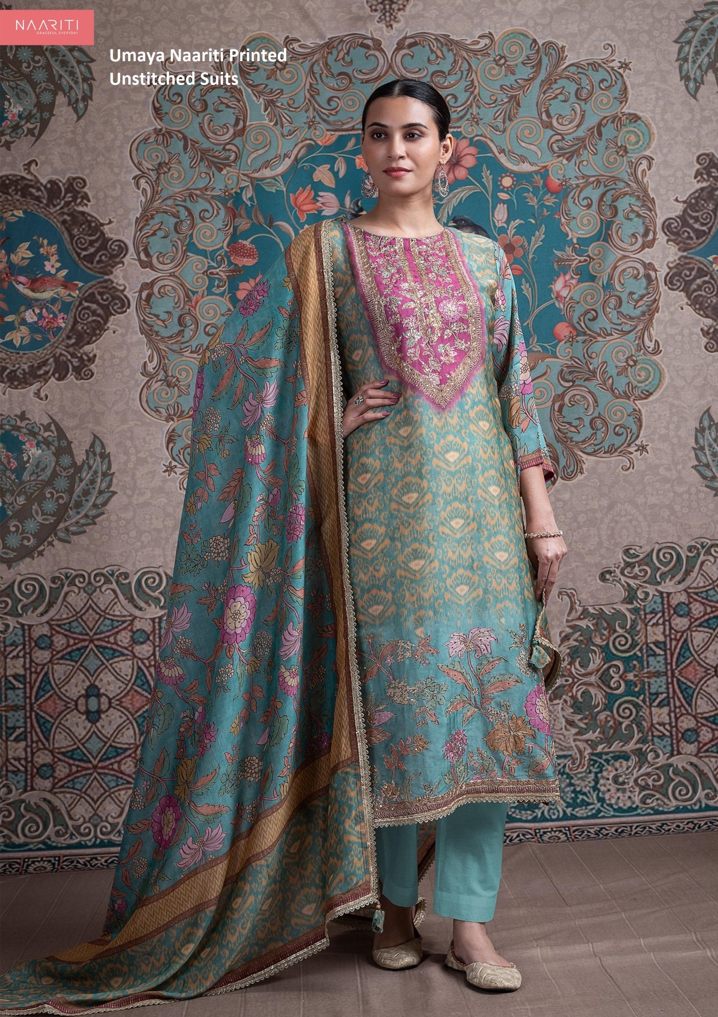 Umaya Naariti Printed Unstitched Suits