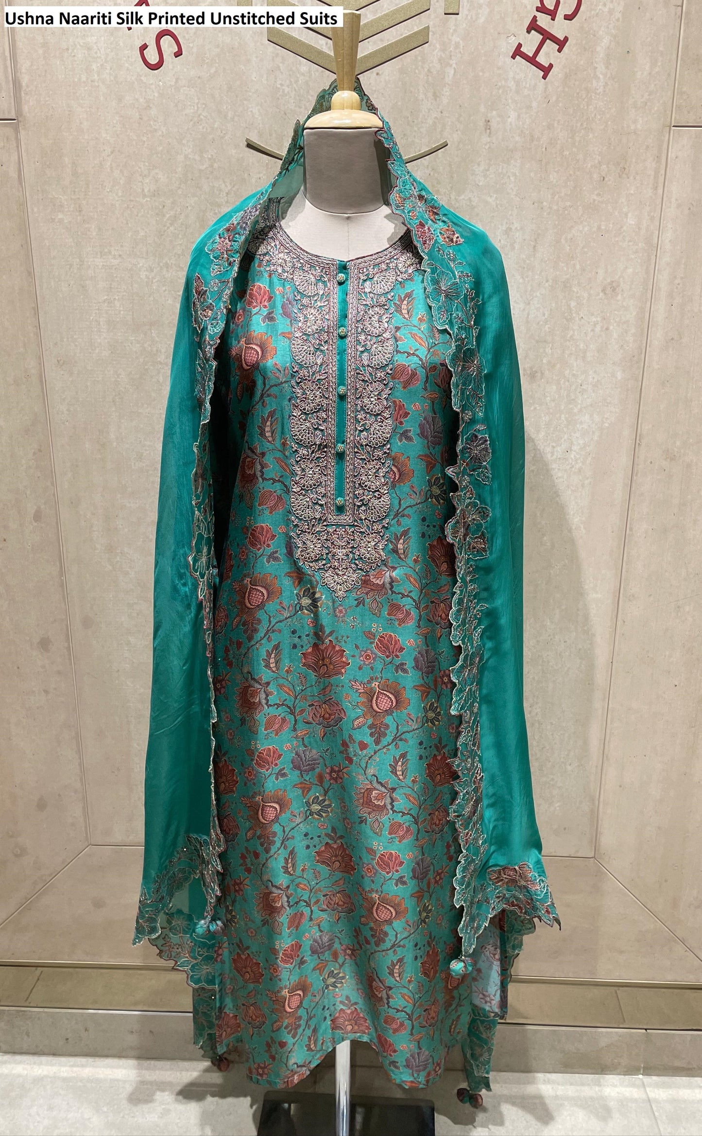 Ushna Naariti Silk Printed Unstitched Suits