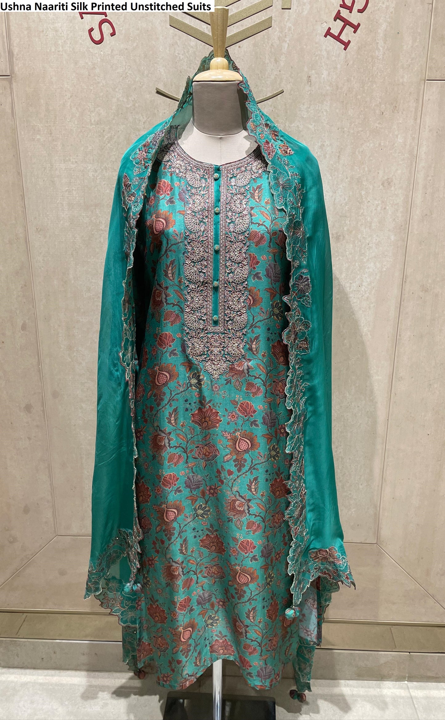 Ushna Naariti Silk Printed Unstitched Suits