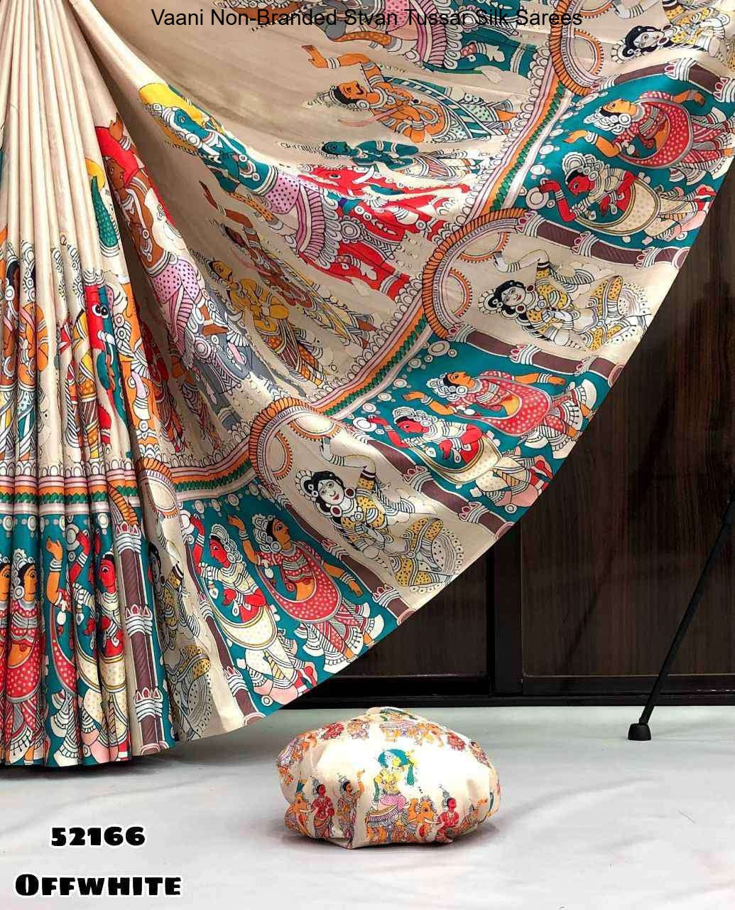 Vaani Non-Branded Stvan Tussar Silk Sarees
