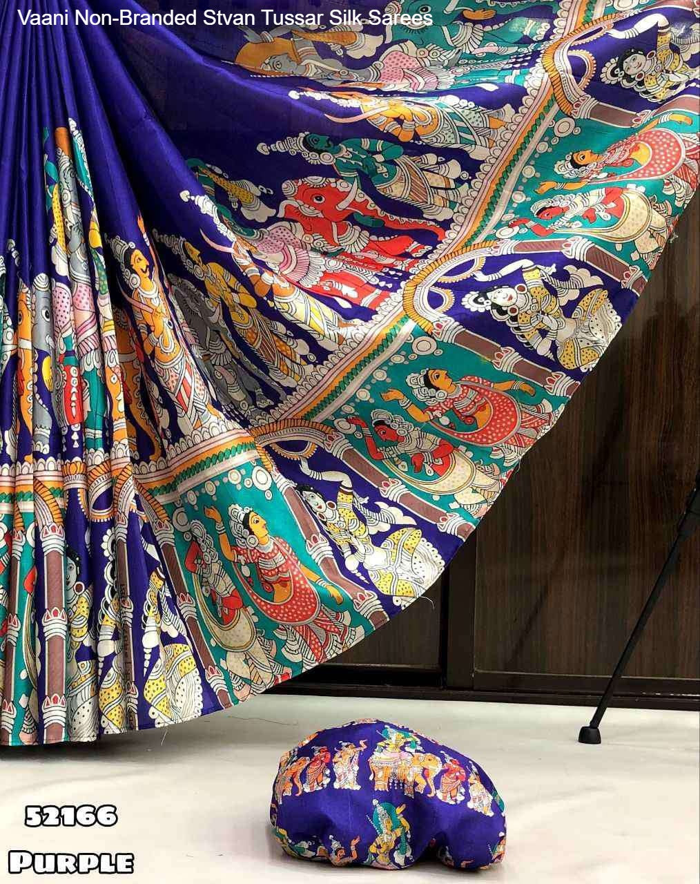 Vaani Non-Branded Stvan Tussar Silk Sarees