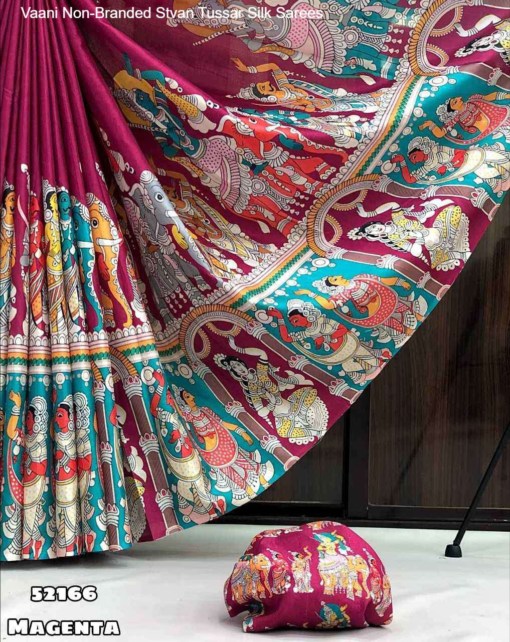 Vaani Non-Branded Stvan Tussar Silk Sarees