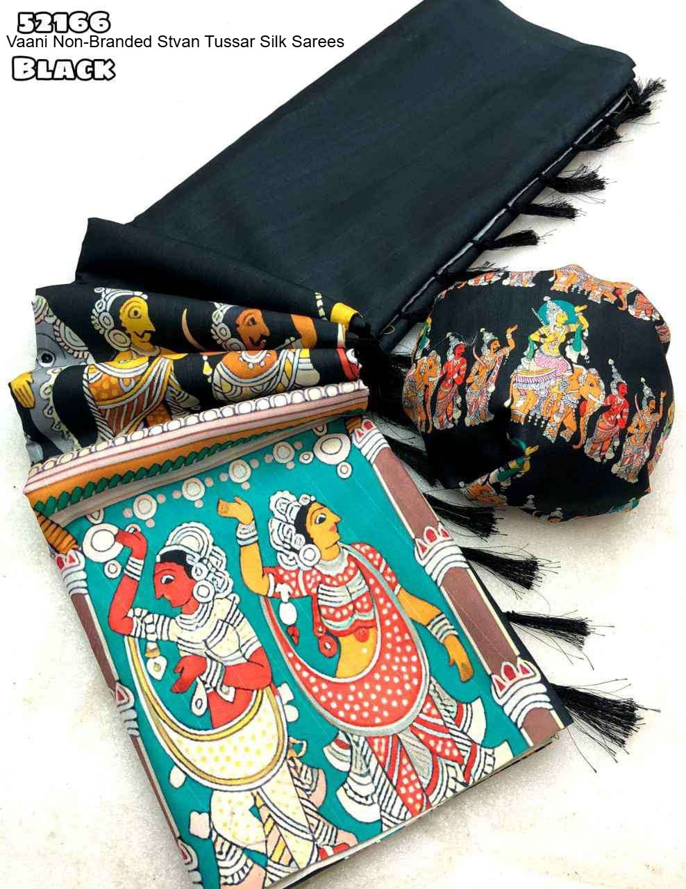 Vaani Non-Branded Stvan Tussar Silk Sarees