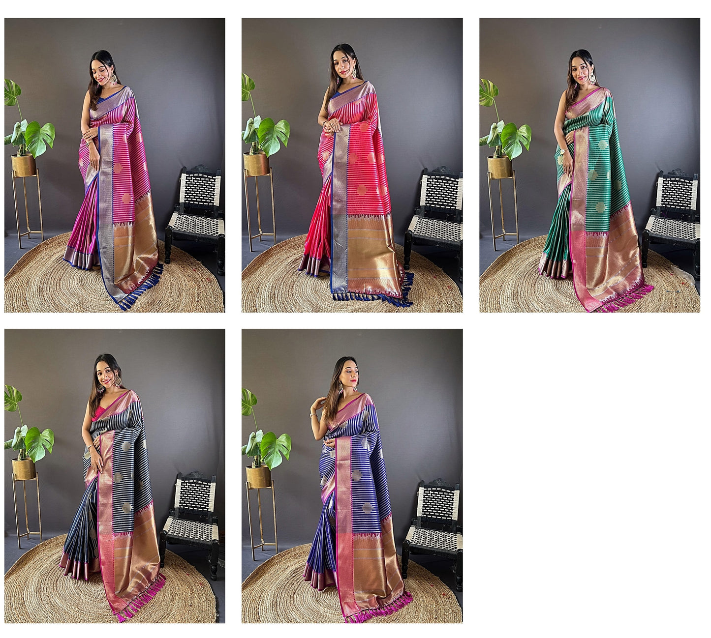 Val Non-Branded Stmah Banarasi Silk Sarees