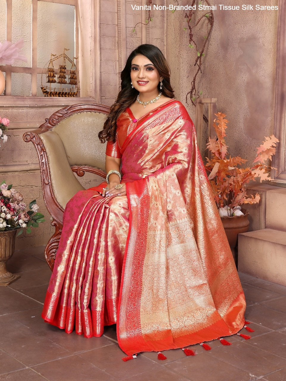 Vanita Non-Branded Stmai Tissue Silk Sarees