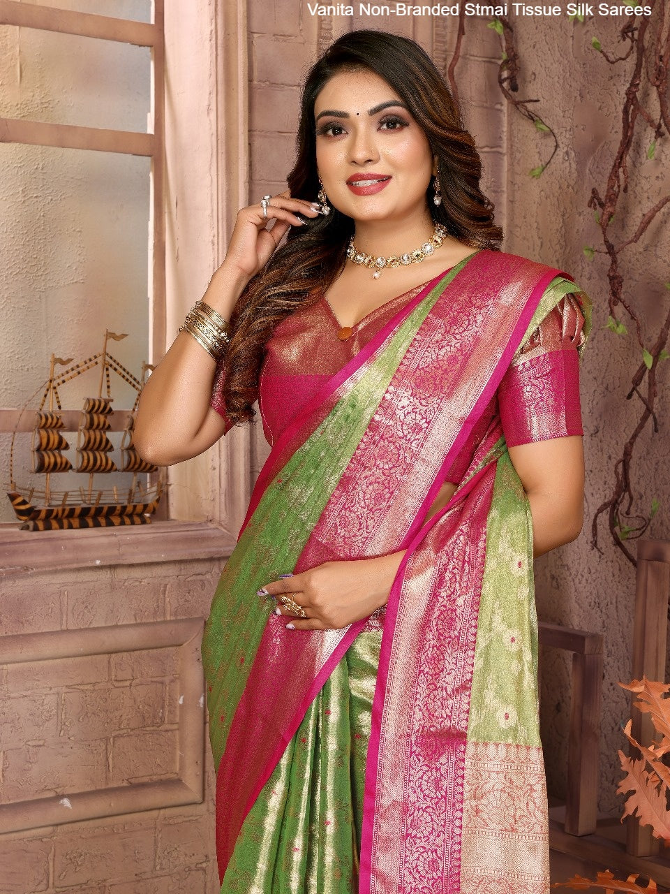 Vanita Non-Branded Stmai Tissue Silk Sarees