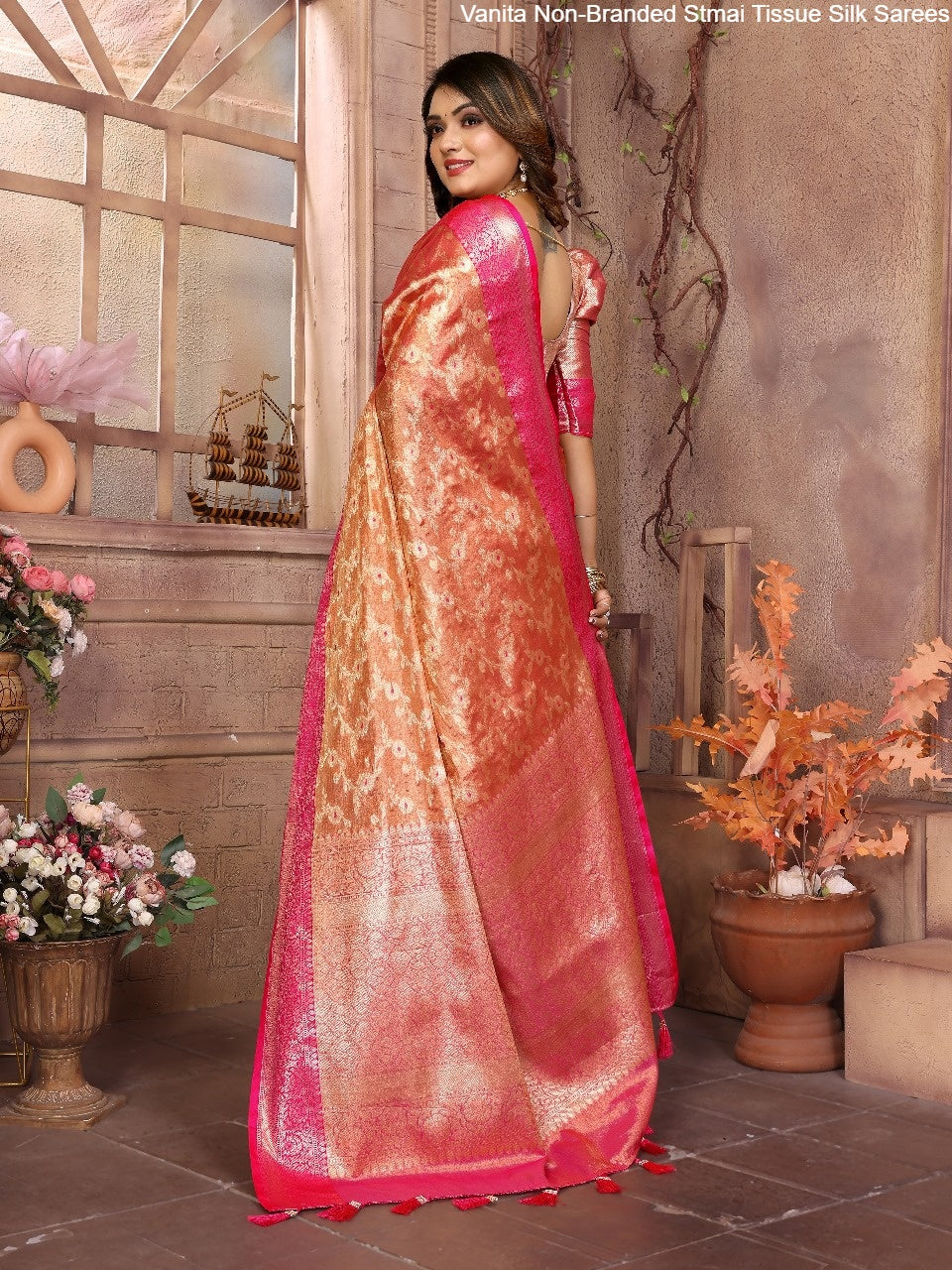 Vanita Non-Branded Stmai Tissue Silk Sarees