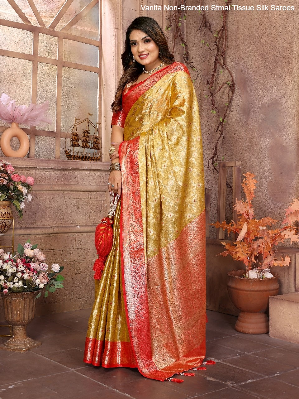Vanita Non-Branded Stmai Tissue Silk Sarees