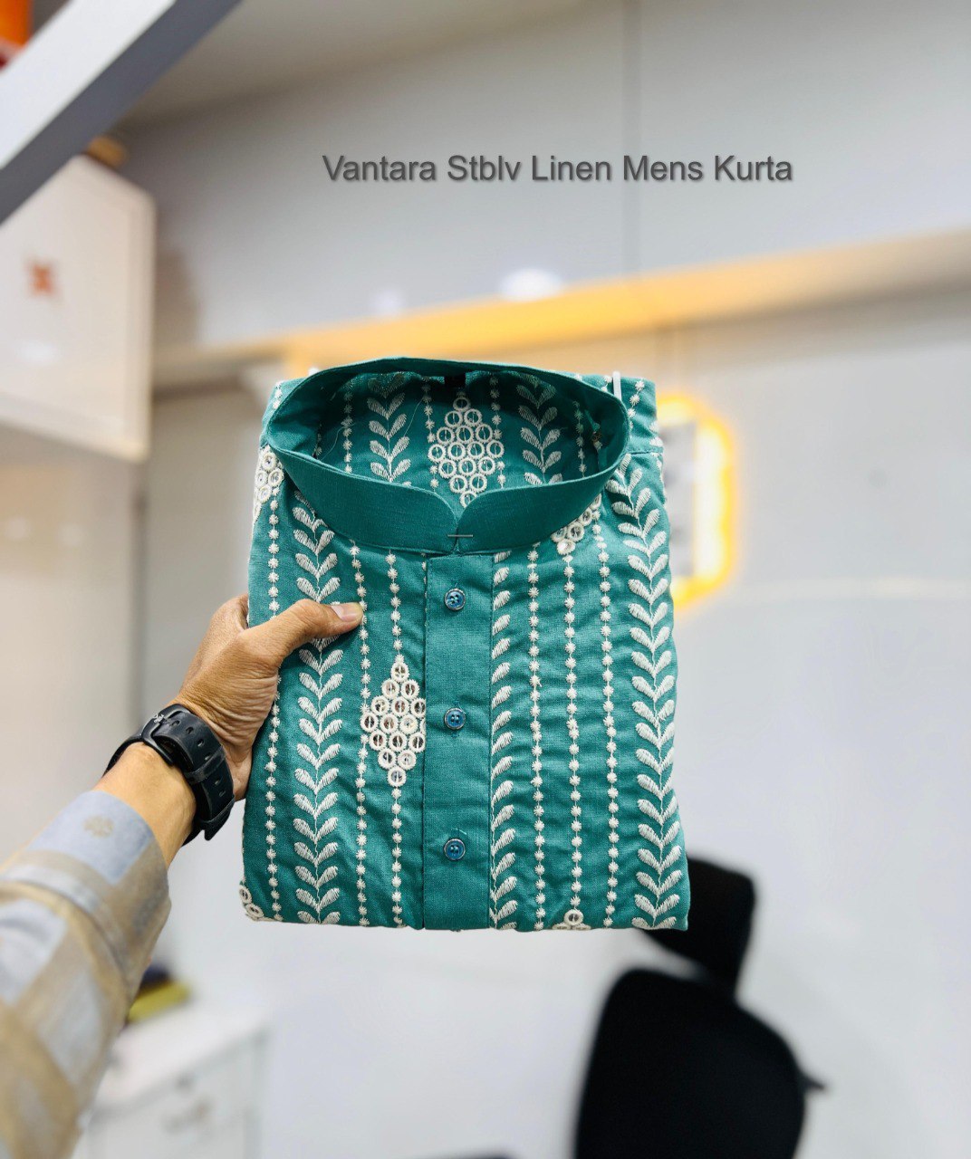 Vantara Stblv Linen Mens Kurta